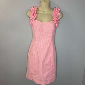 Lily Pulitzer Devina Pink Sear Sucker Dress Women’s 00